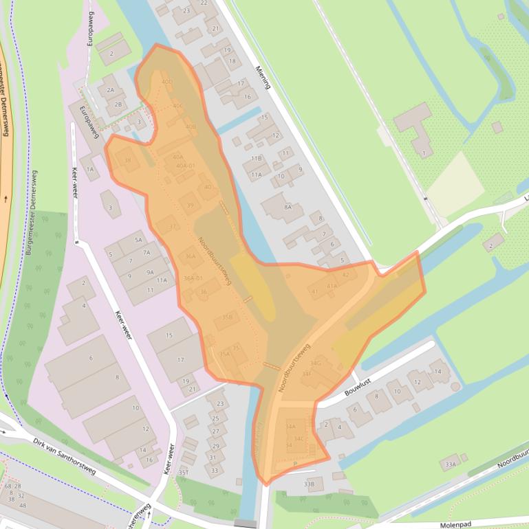 Kaart van postcodegebied 2381EV.