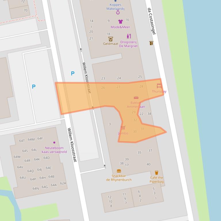 Kaart van postcodegebied 2394BK.