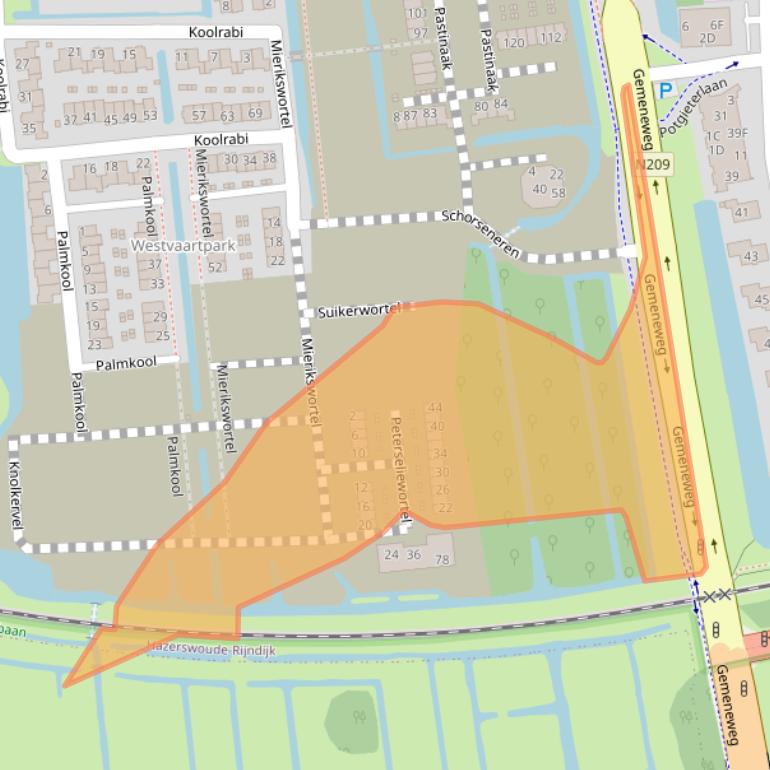 Kaart van postcodegebied 2394KC.
