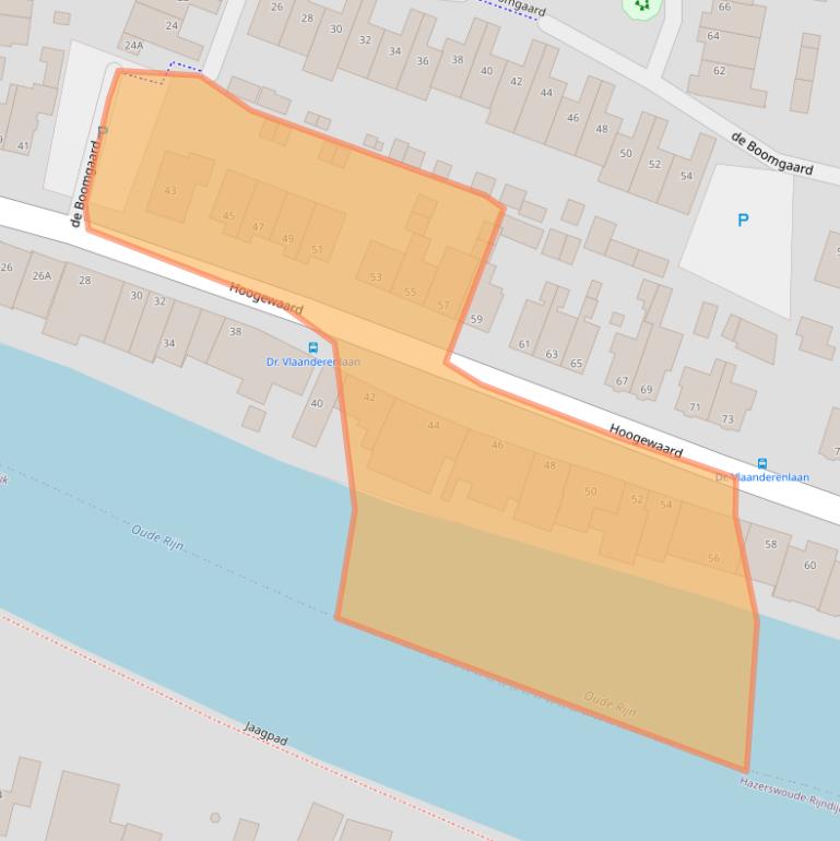 Kaart van postcodegebied 2396AD.