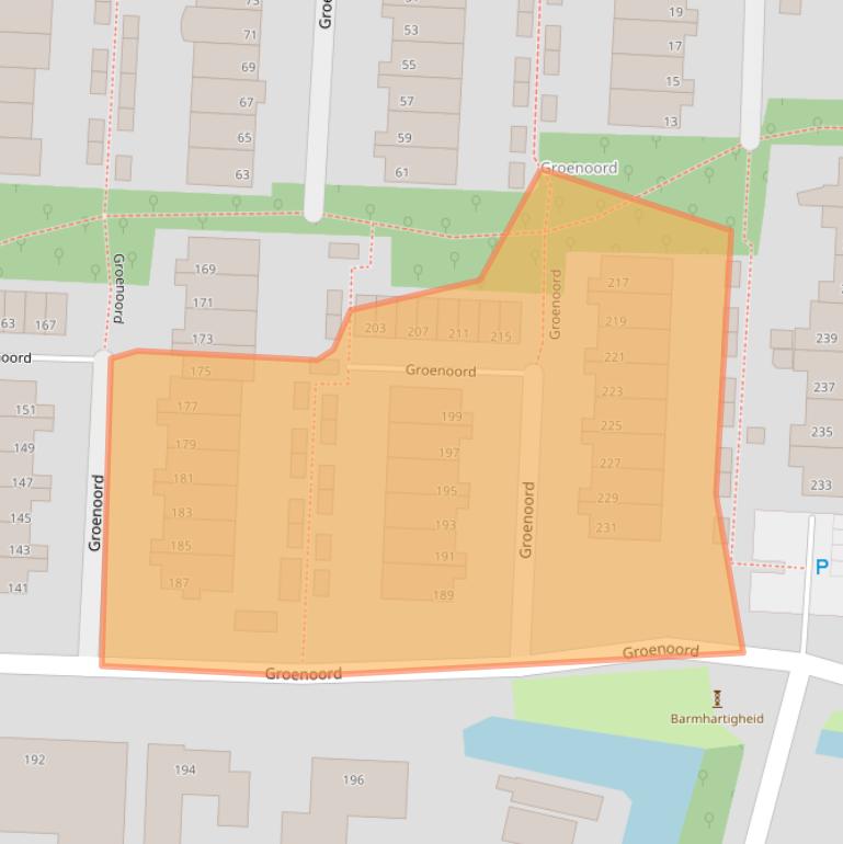 Kaart van postcodegebied 2401AD.