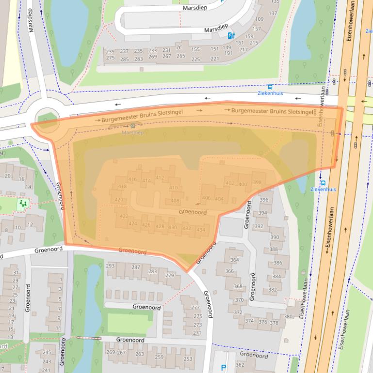 Kaart van postcodegebied 2401AP.