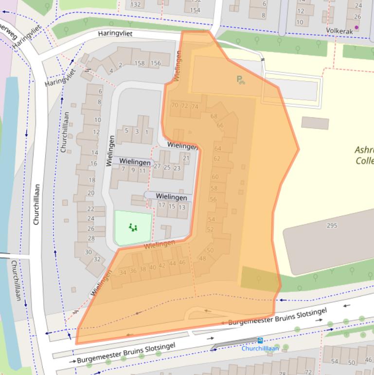 Kaart van postcodegebied 2401DX.