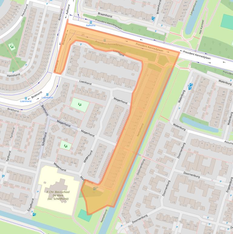 Kaart van postcodegebied 2402LS.