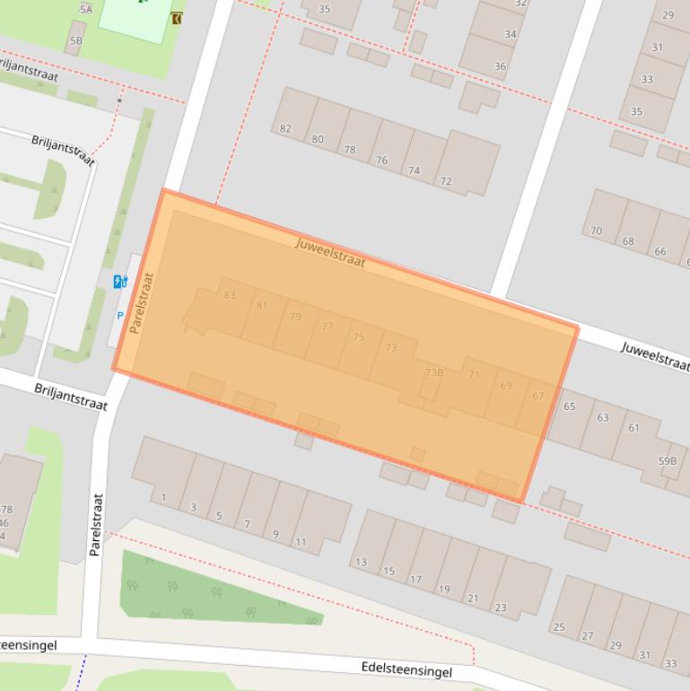 Kaart van postcodegebied 2403BK.