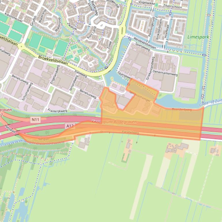 Kaart van postcodegebied 2411PV.