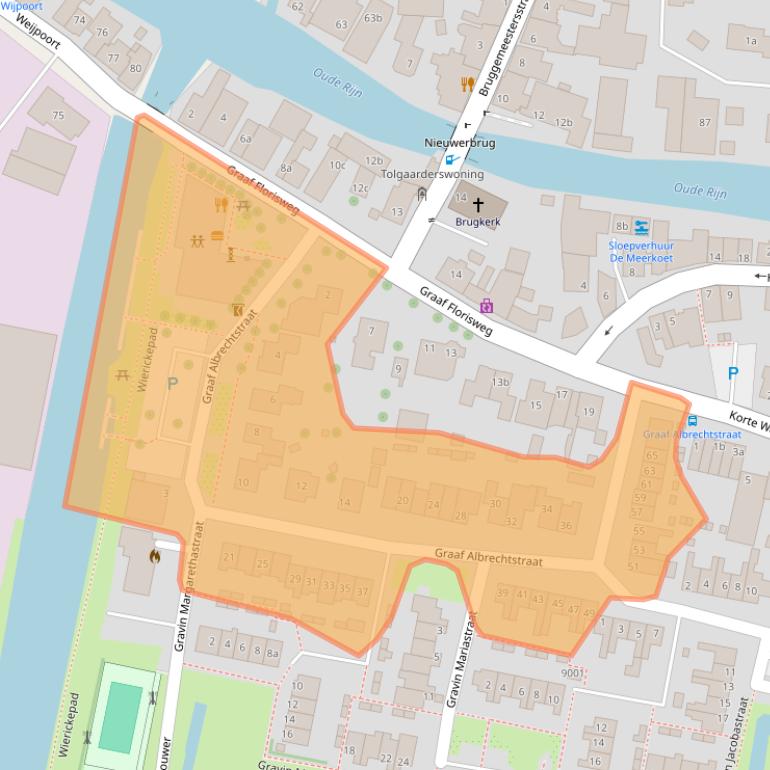 Kaart van postcodegebied 2415AW.