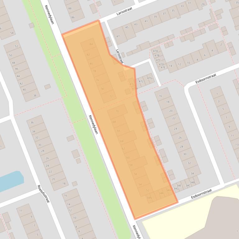 Kaart van postcodegebied 2421EP.