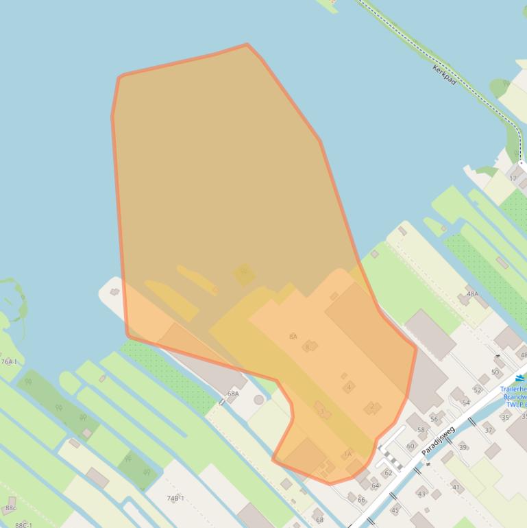 Kaart van postcodegebied 2461KA.