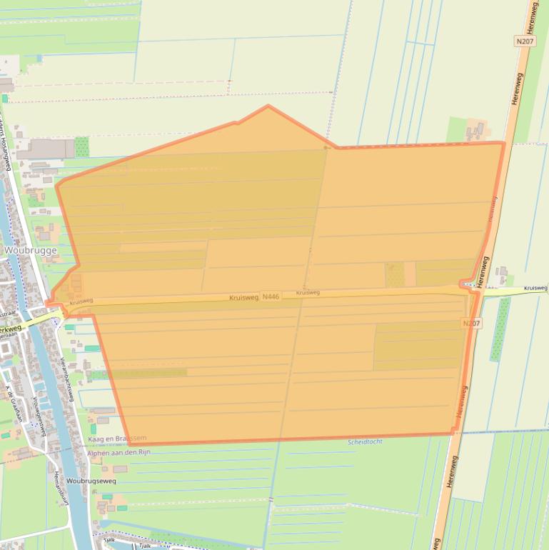 Kaart van postcodegebied 2481KV.