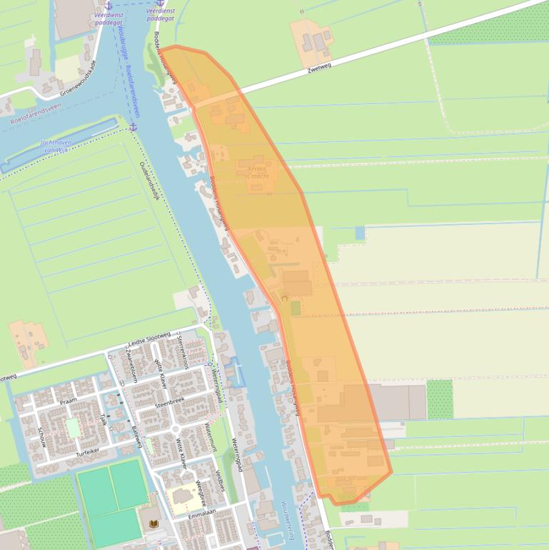 Kaart van postcodegebied 2481KX.