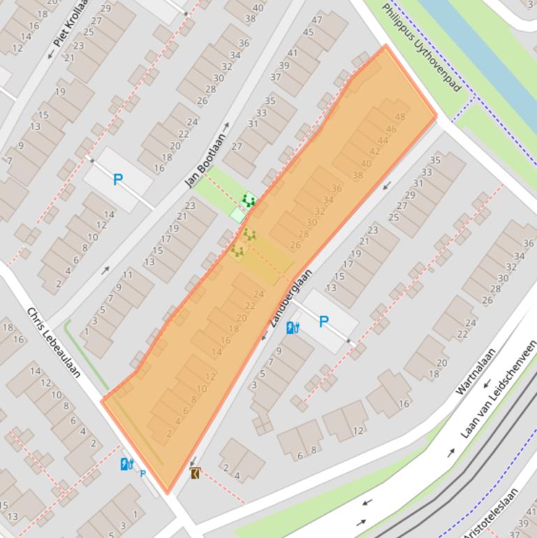 Kaart van postcodegebied 2493BJ.