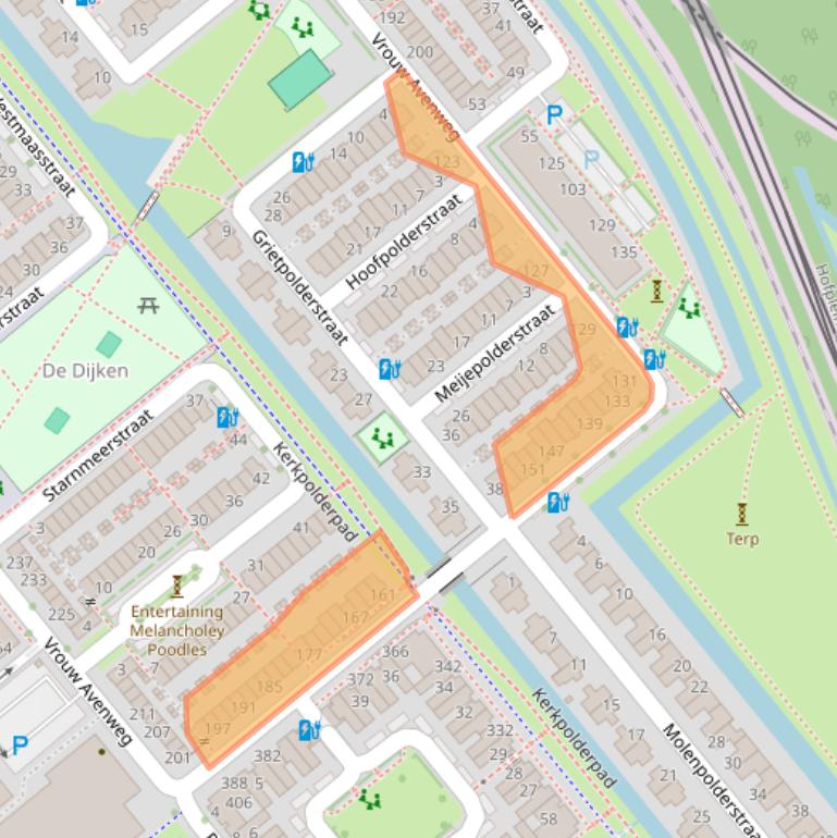 Kaart van postcodegebied 2493WT.