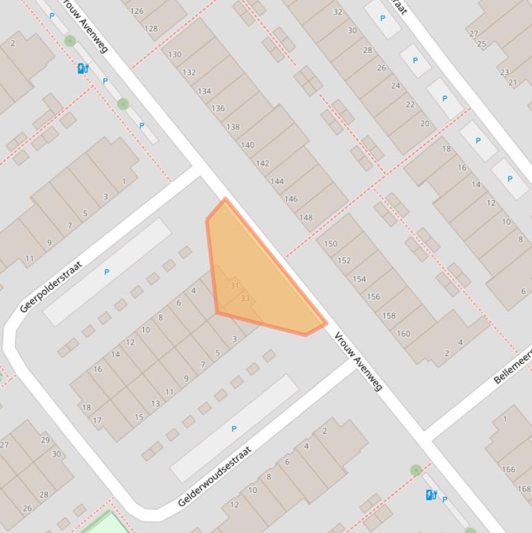 Kaart van postcodegebied 2493XS.