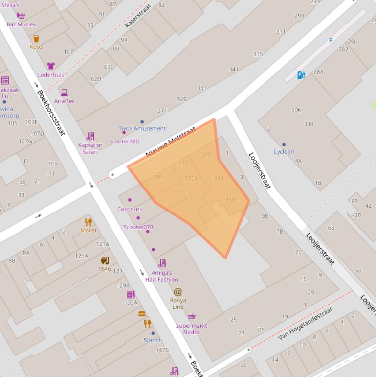 Kaart van postcodegebied 2512DB.