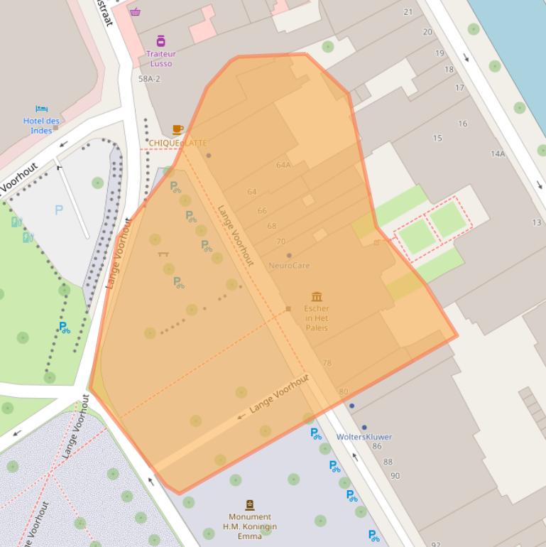 Kaart van postcodegebied 2514EH.