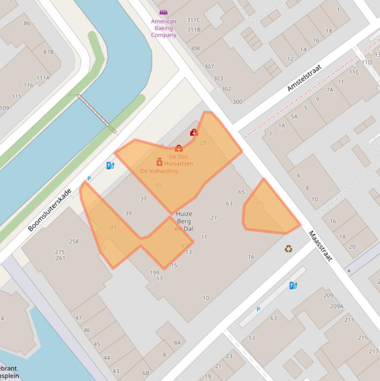 Kaart van postcodegebied 2515DA.