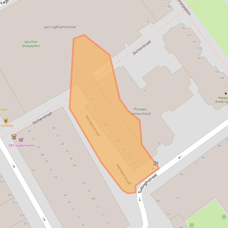 Kaart van postcodegebied 2515KD.