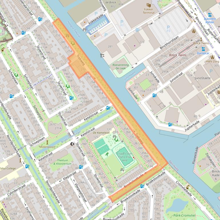 Kaart van postcodegebied 2516SL.