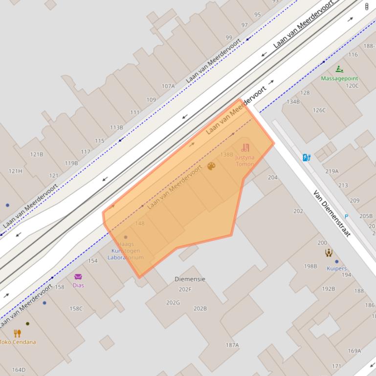 Kaart van postcodegebied 2517BE.