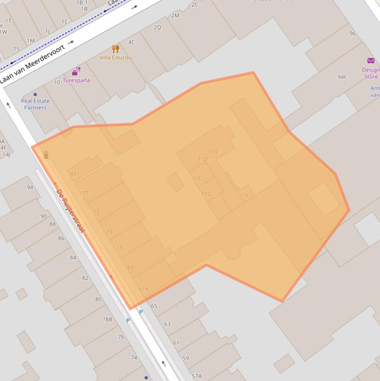 Kaart van postcodegebied 2518AR.
