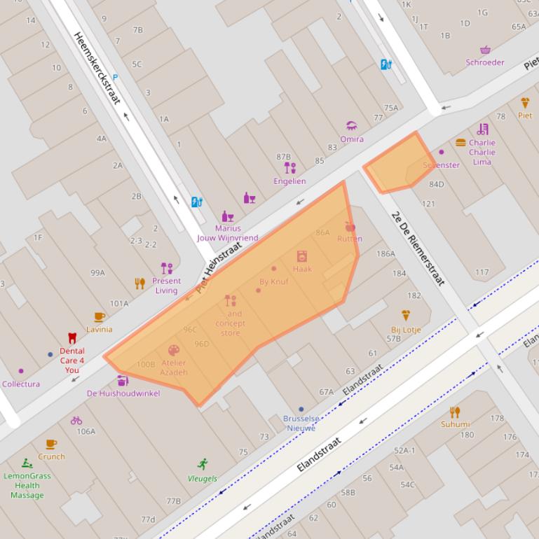 Kaart van postcodegebied 2518CL.