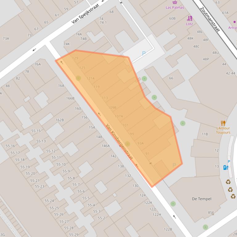 Kaart van postcodegebied 2518GX.