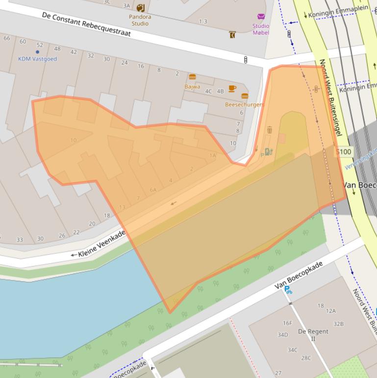 Kaart van postcodegebied 2518PH.