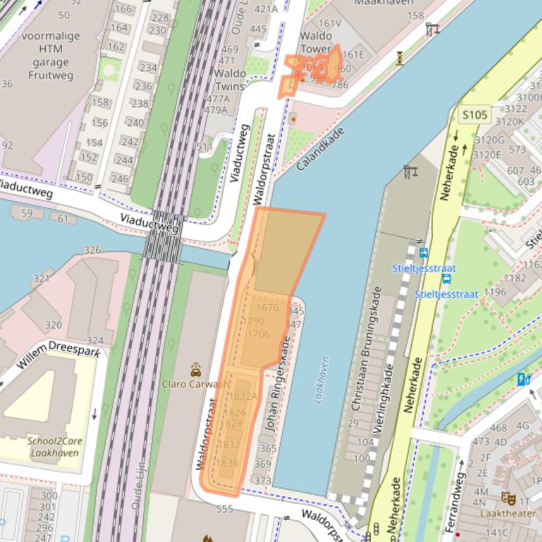 Kaart van postcodegebied 2521CZ.