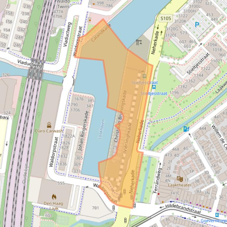 Kaart van postcodegebied 2521SM.