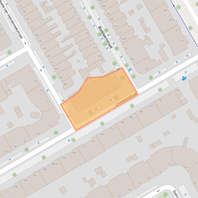 Kaart van postcodegebied 2522GG.