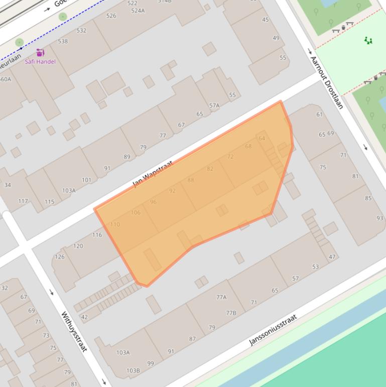 Kaart van postcodegebied 2523GK.