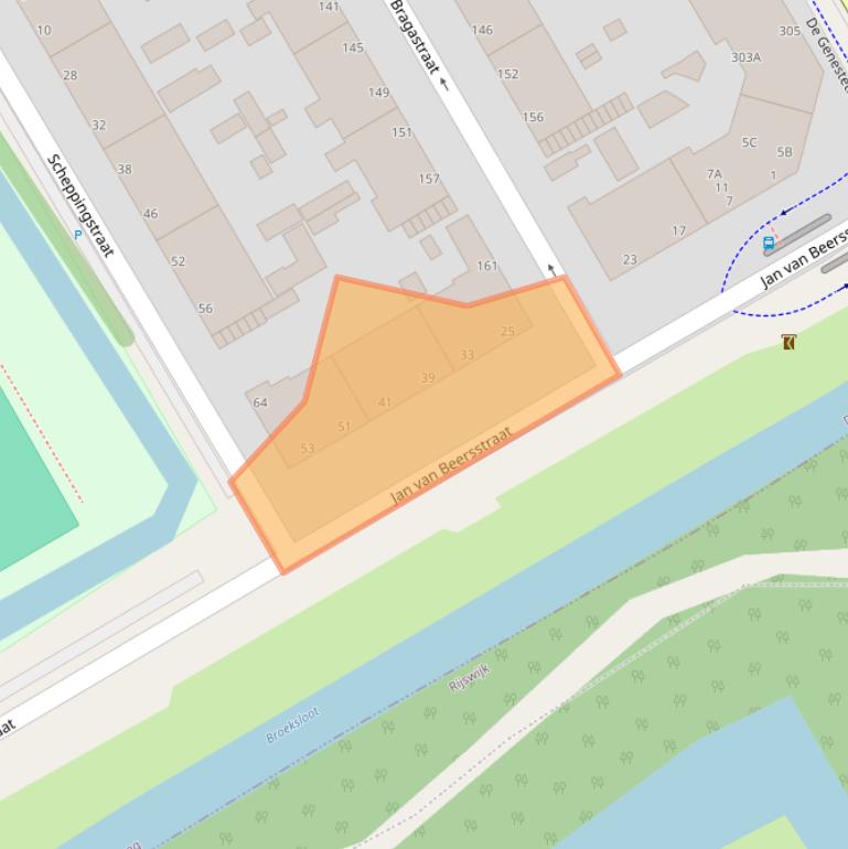 Kaart van postcodegebied 2523JR.