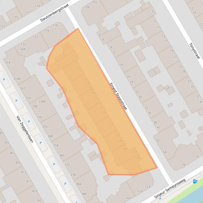 Kaart van postcodegebied 2523KJ.