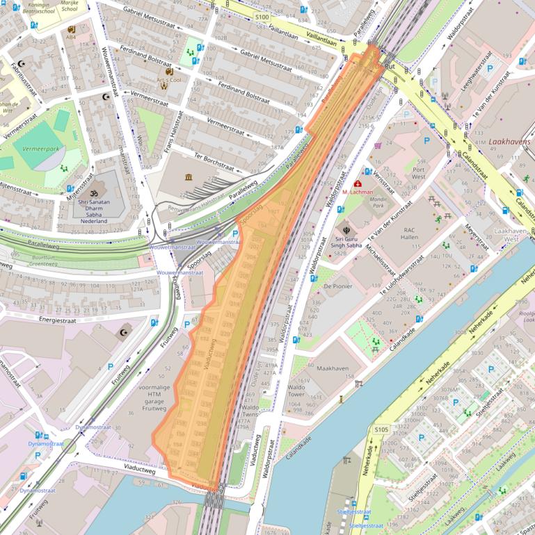 Kaart van postcodegebied 2525LP.