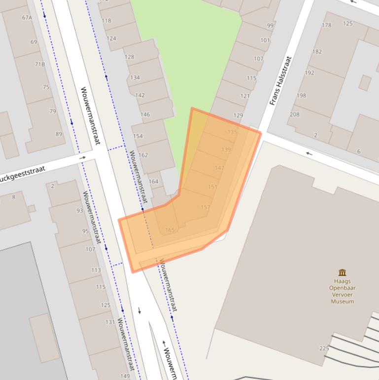 Kaart van postcodegebied 2525VX.