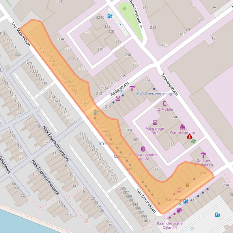 Kaart van postcodegebied 2525WV.