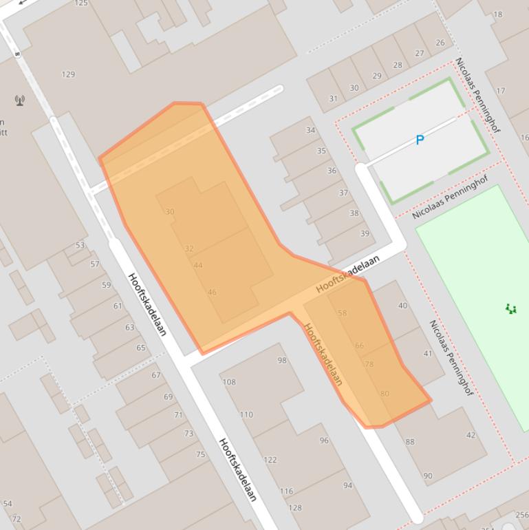 Kaart van postcodegebied 2526KE.