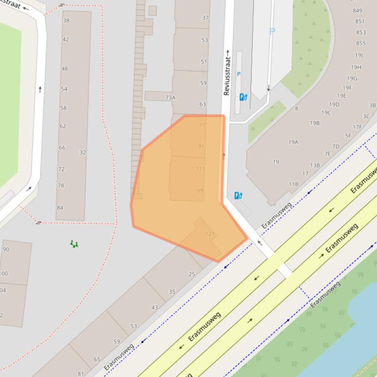 Kaart van postcodegebied 2532CC.