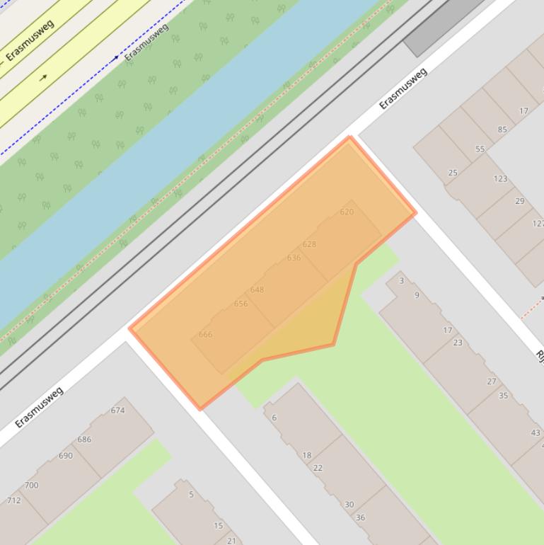 Kaart van postcodegebied 2532EK.