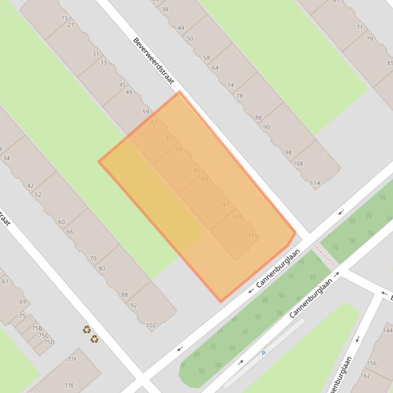 Kaart van postcodegebied 2532XJ.