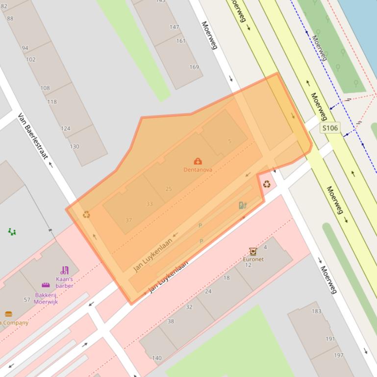 Kaart van postcodegebied 2533JK.