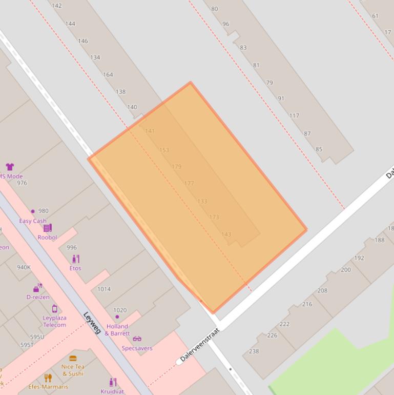 Kaart van postcodegebied 2545ND.