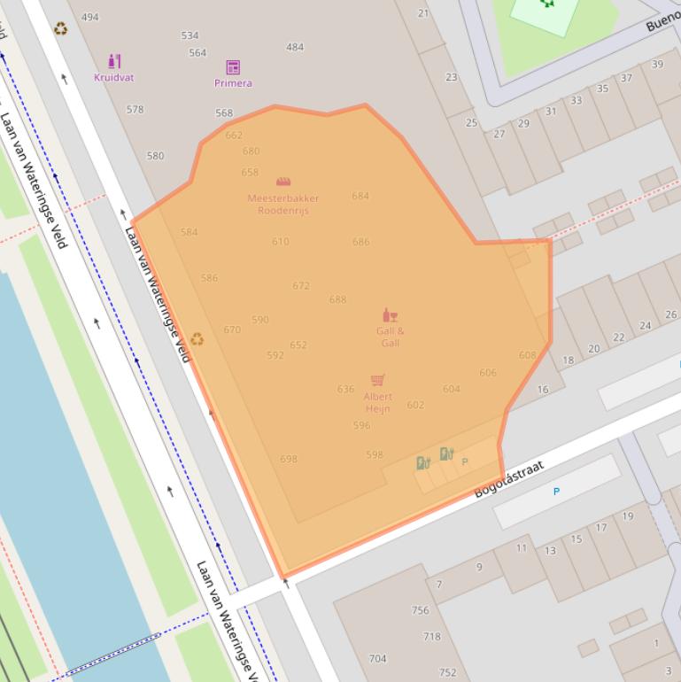 Kaart van postcodegebied 2548CM.