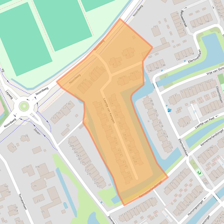 Kaart van postcodegebied 2548LL.