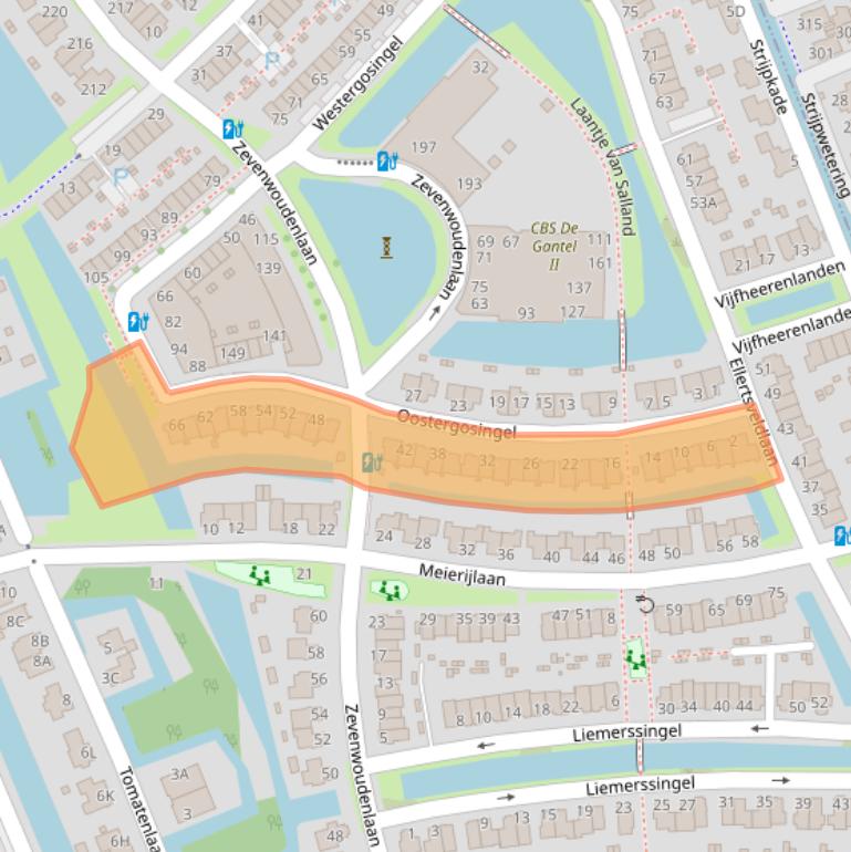 Kaart van postcodegebied 2548NV.