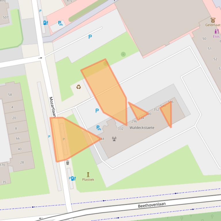 Kaart van postcodegebied 2555KT.