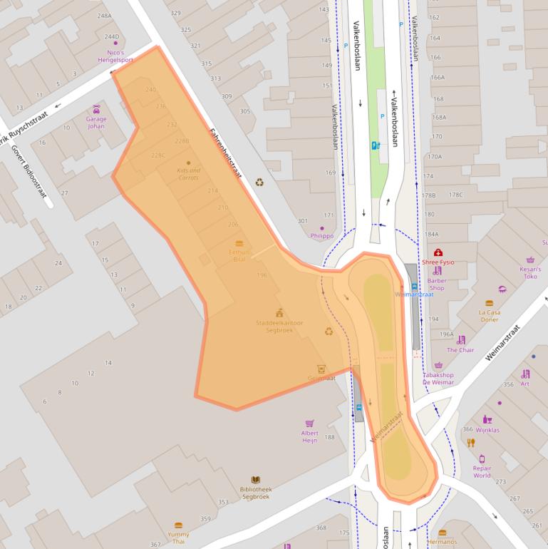 Kaart van postcodegebied 2561EH.