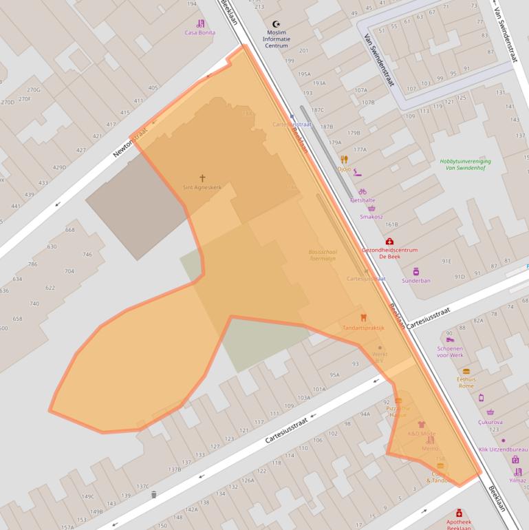 Kaart van postcodegebied 2562AP.