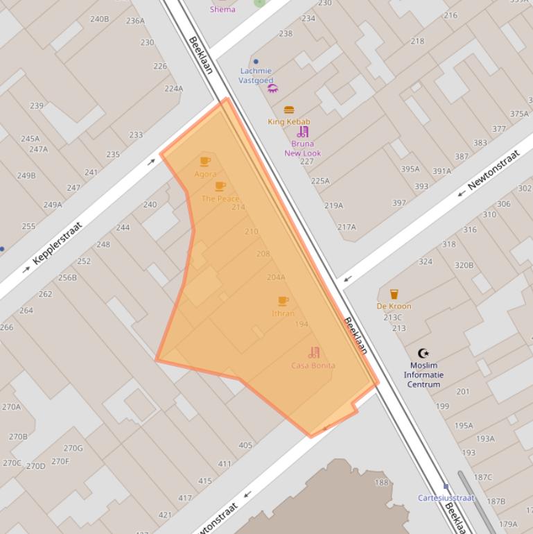 Kaart van postcodegebied 2562AR.